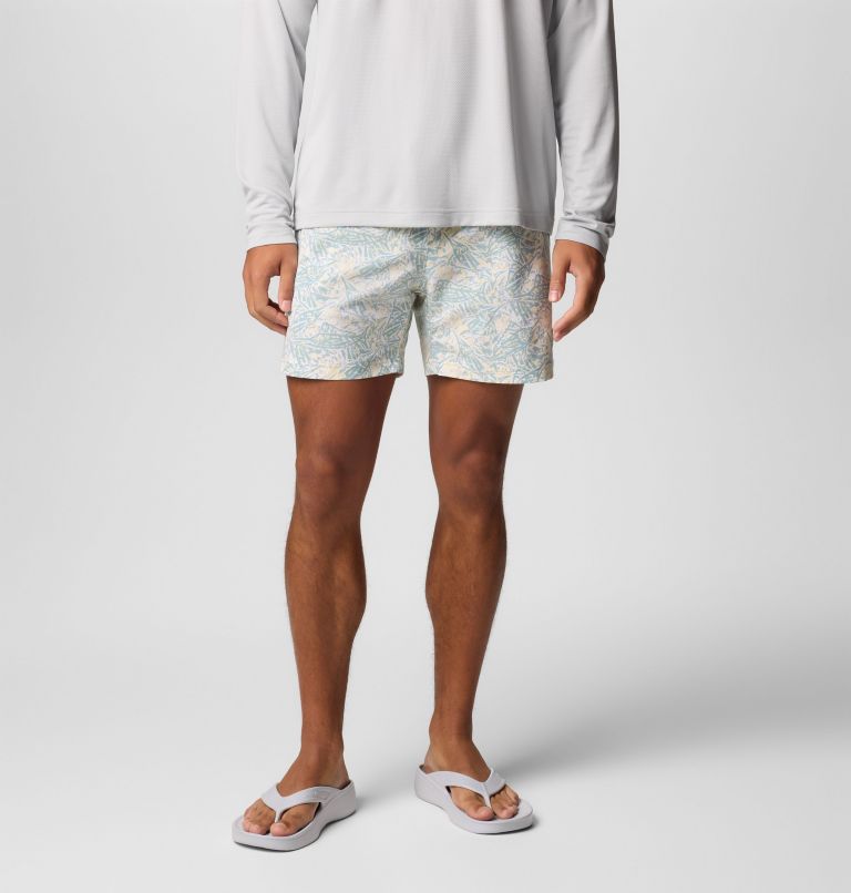 Columbia Mens PFG Rambler Printed Water Shorts - Lemon Wash Marlin Palms Lemon Wash Marlin Palms / / 6IN