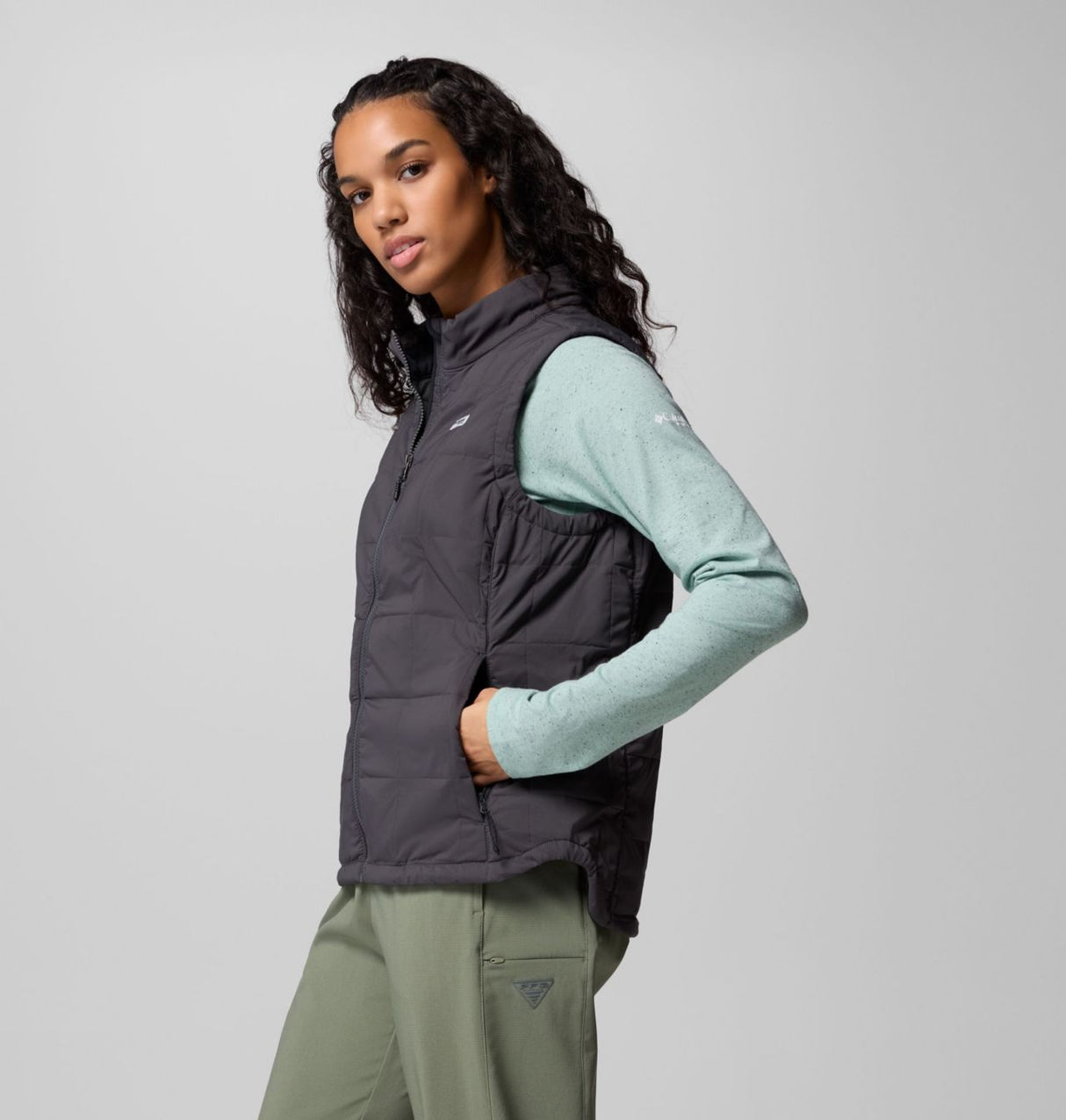 Columbia Womens Pfg Uncharted Vest Shark