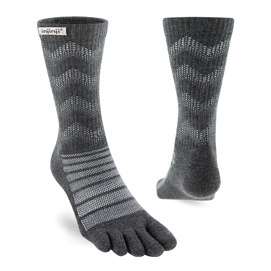 Injinji Outdoor Midweight Crew Wool Sock - Slate Slate