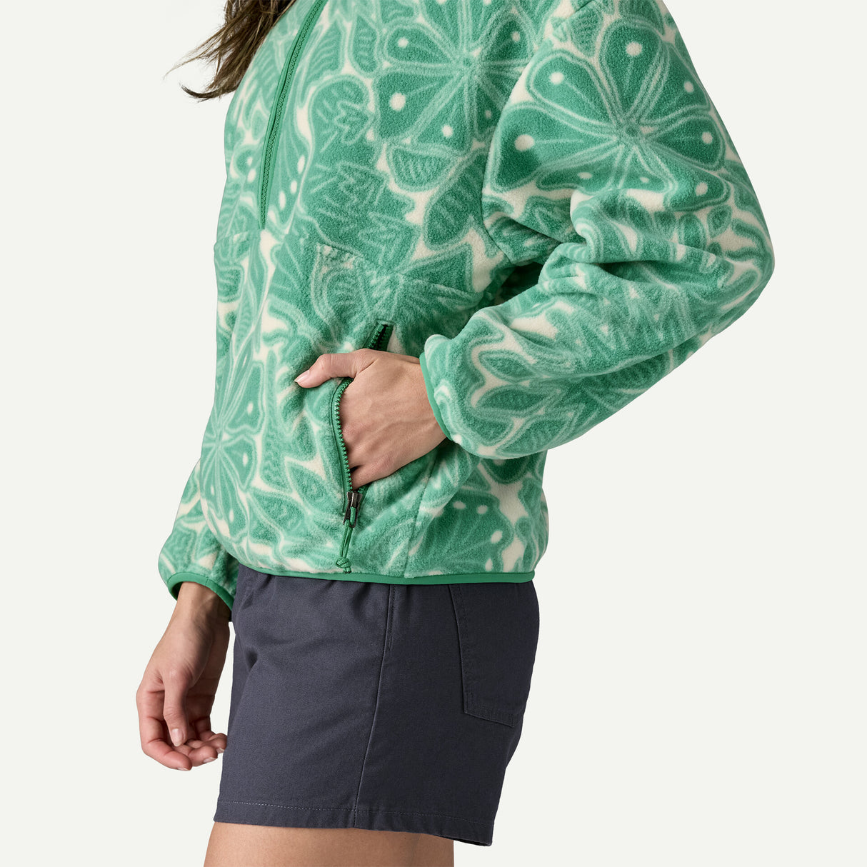 Patagonia Ws Synchilla Fleece Marsupial - Bees and Flowers / Heartleaf Green