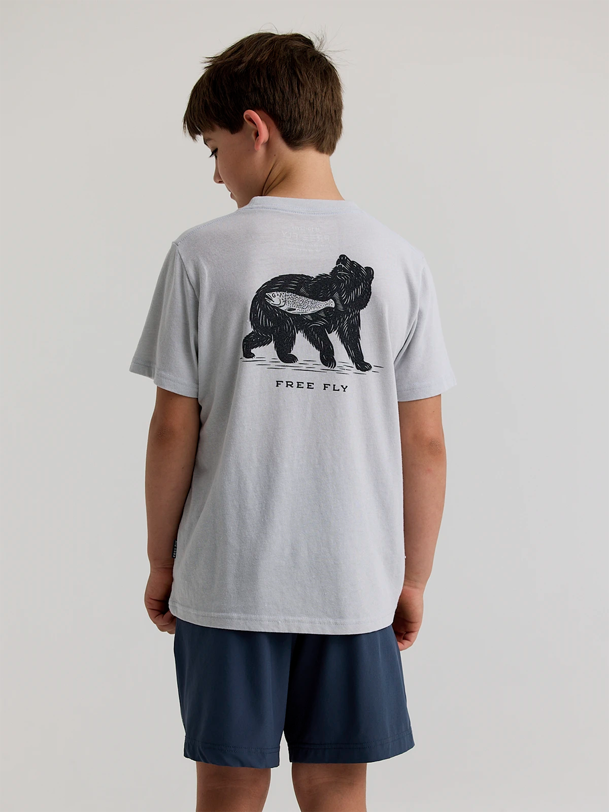 Free Fly Apparel Youth Wild Caught Tee - Heather Aspen Grey Heather Aspen Grey