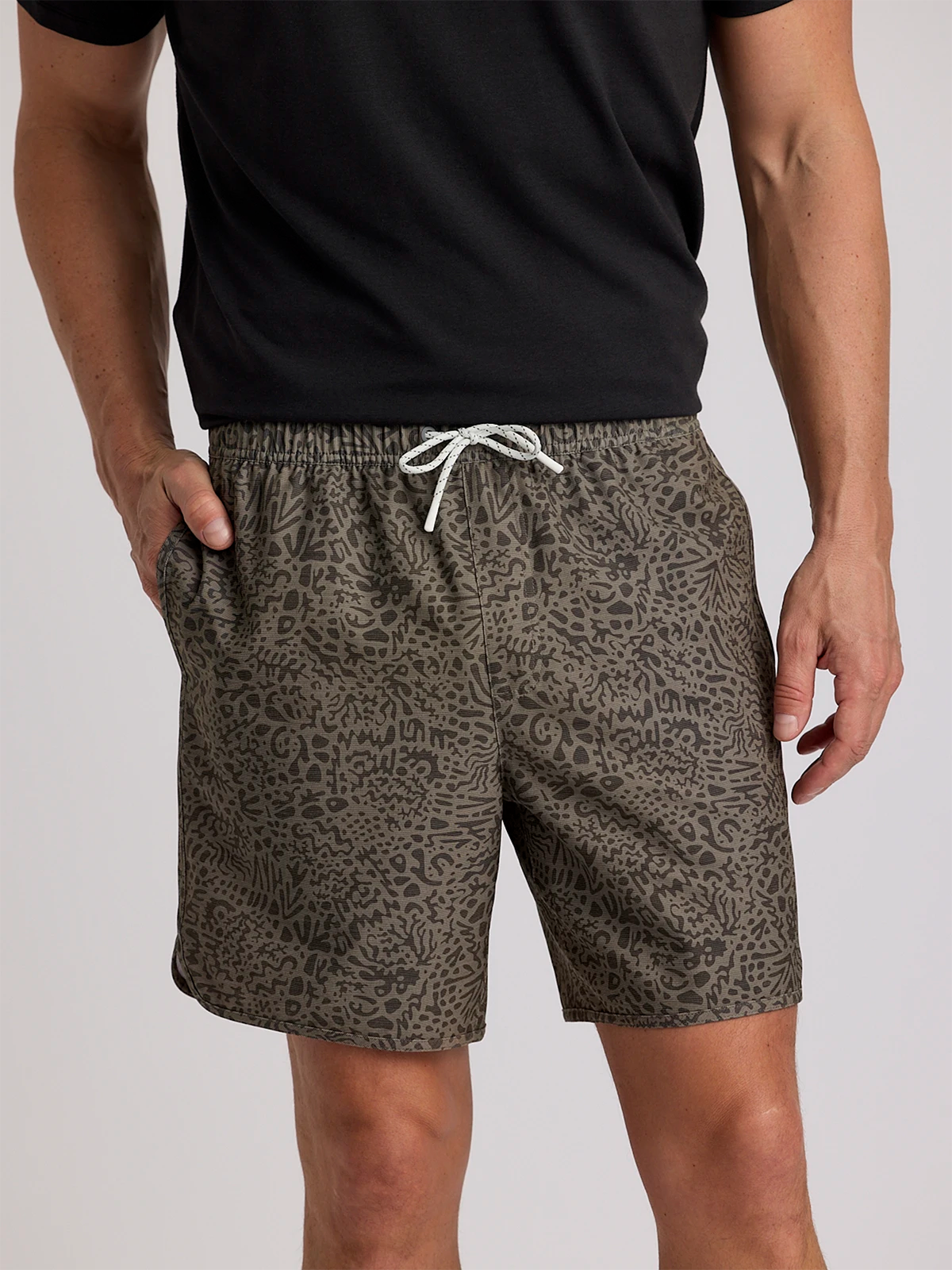 Free Fly Apparel Mens Reverb Short - Drifter Print / Fatigue Drifter Print / Fatigue