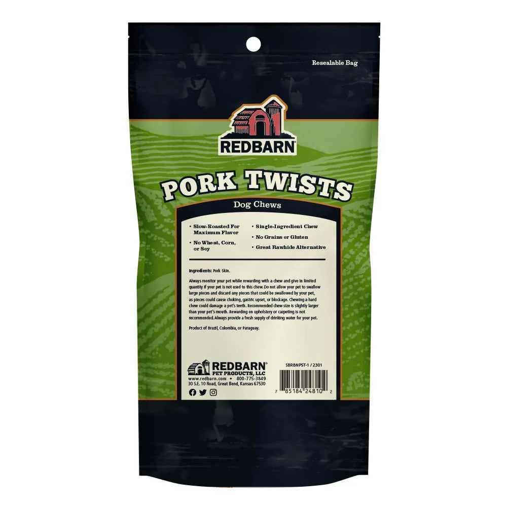 Redbarn Pet Products Pork Skin Twist Dog Chews - 10ct