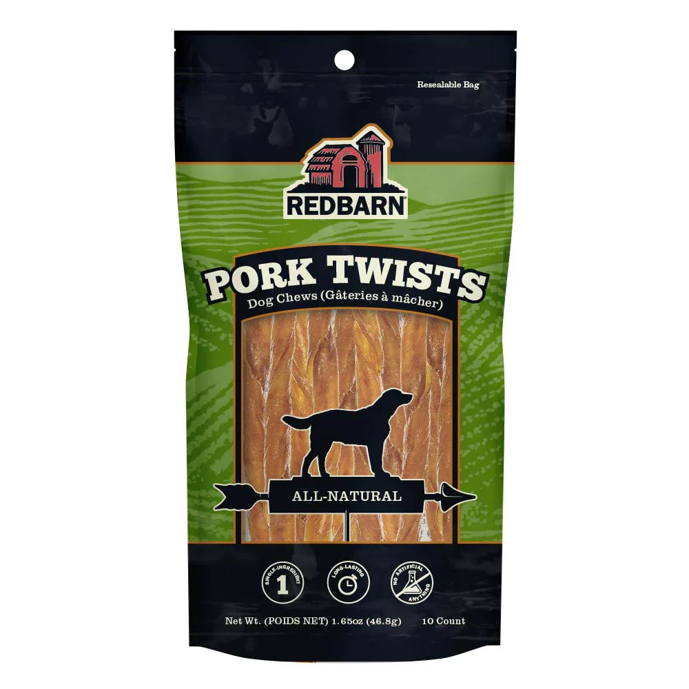 Redbarn Pet Products Pork Skin Twist Dog Chews - 10ct