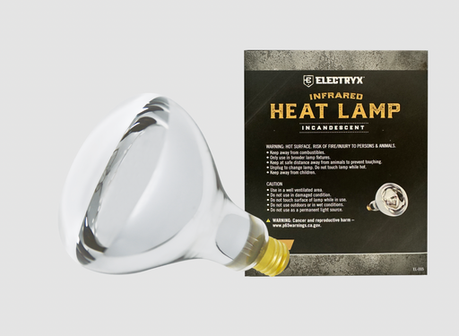 Electryx 250W Infrared Splatter Resistant Incandescent Heat Lamp - Clear