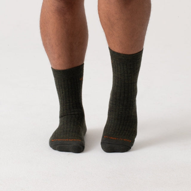 Wide Open Solid Cushioned Micro Crew Socks Forest