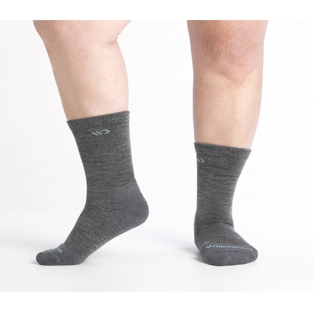 Wide Open Solid Basic Cushioned Crew Socks Gray