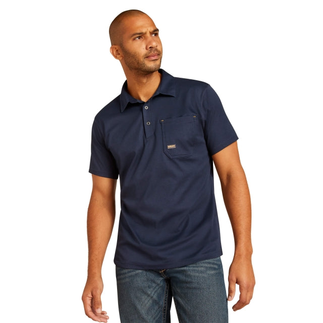 Ariat Rebar Foreman Polo Navy / / Tall