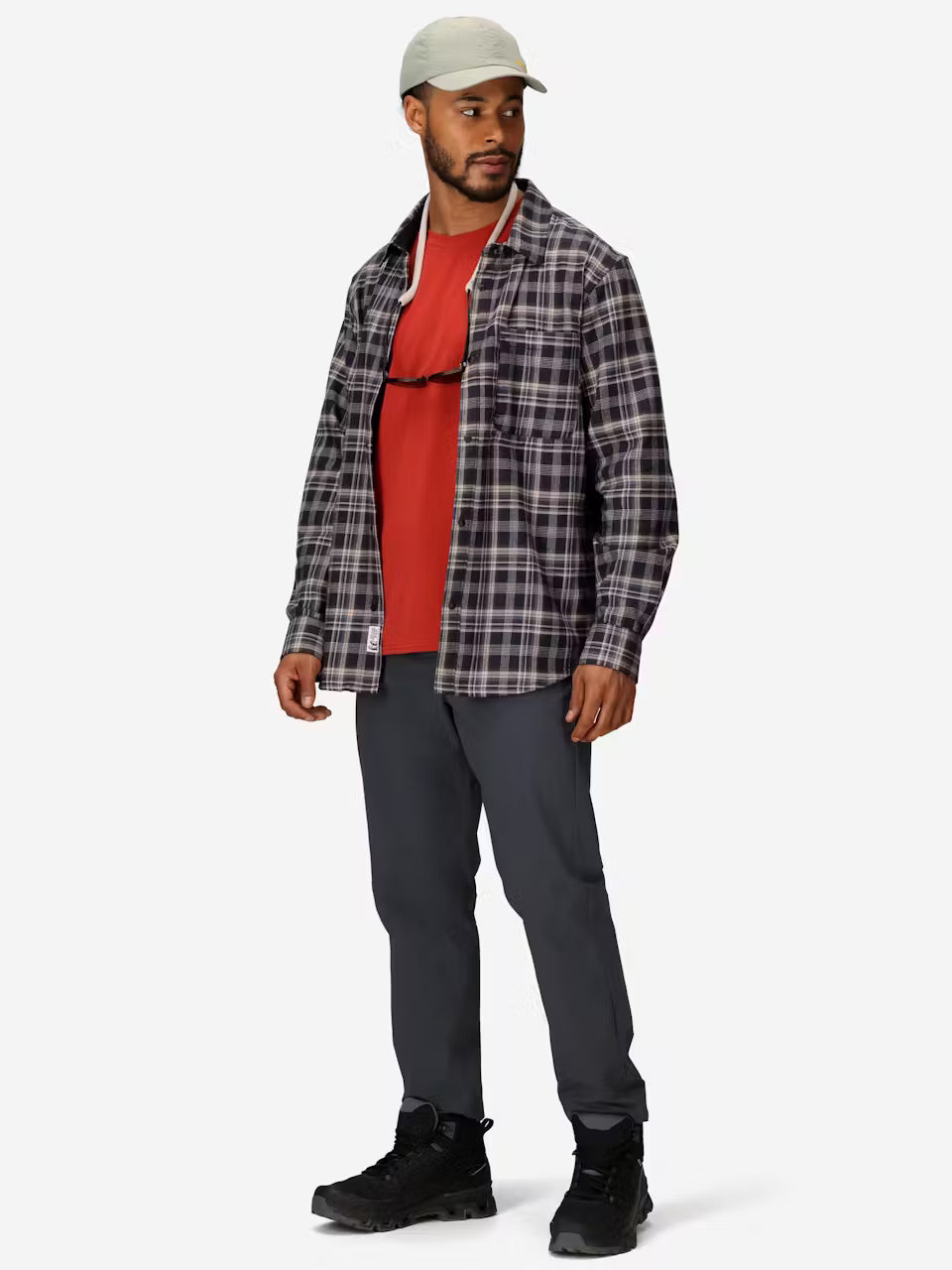 Marmot Mens Stonepeak Lightweight Performance Flannel Long Sleeve Black