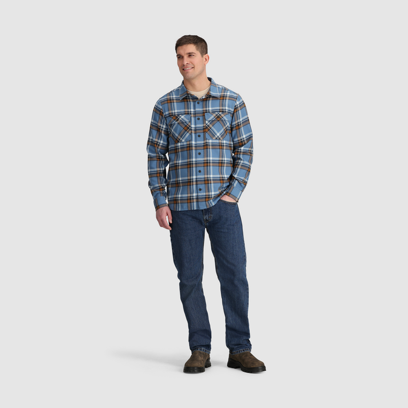 Outdoor Research Mens Feedback Flannel Twill Shirt Olympic plaid