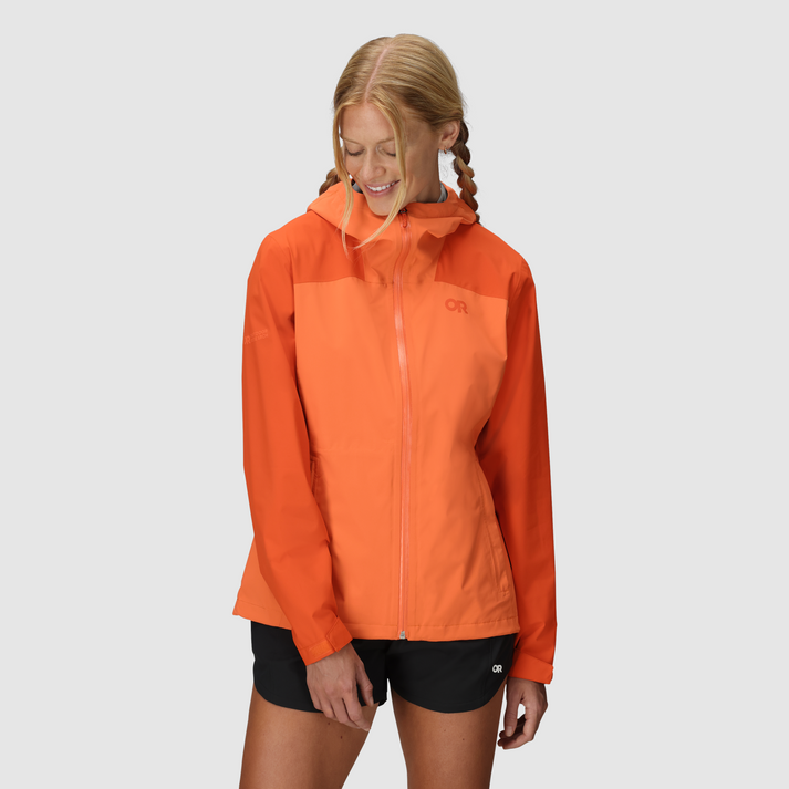 Outdoor Research Womens Stratoburst Stretch Rain Jacket - Spice/Zest Spice/Zest