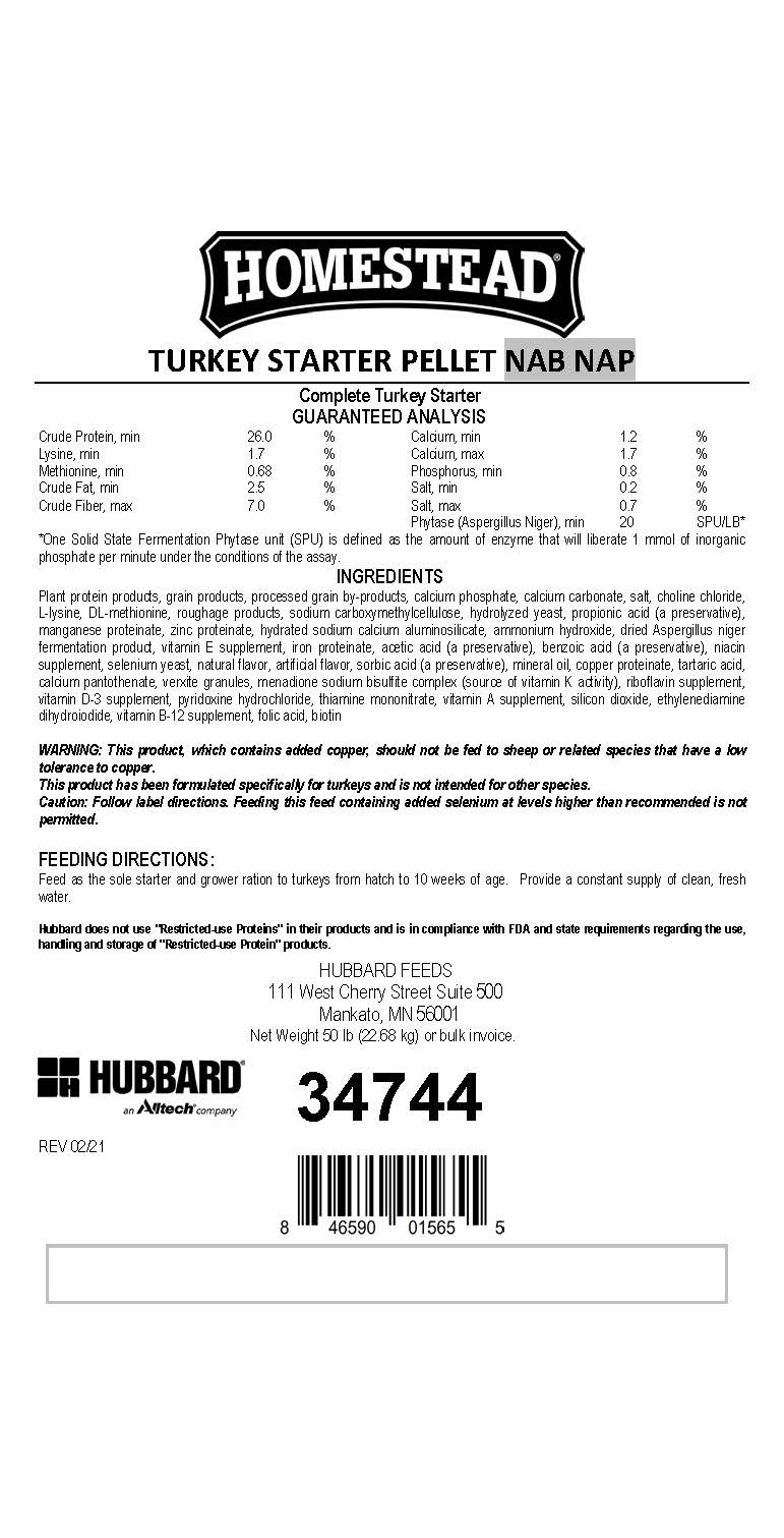 Hubbard Feeds Homestead Turkey Starter NAB NAP