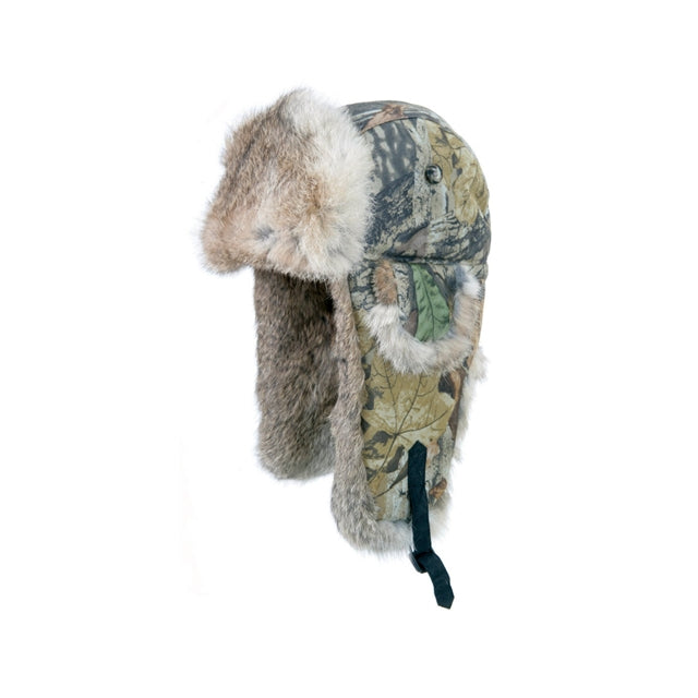 Mad Bomber Camo Mad Bomber W/rabbit Fur W/recycled Lining Mossy Oak Break Up Saddlecloth w/Brown Rabbit Fur
