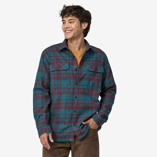 Patagonia Men's Long-sleeved Organic Cotton Midweight Fjord Flannel Shirt Ice caps/belay blue