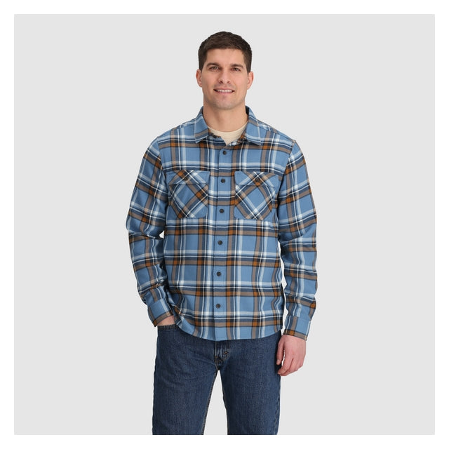 Outdoor Research Mens Feedback Flannel Twill Shirt Olympic plaid