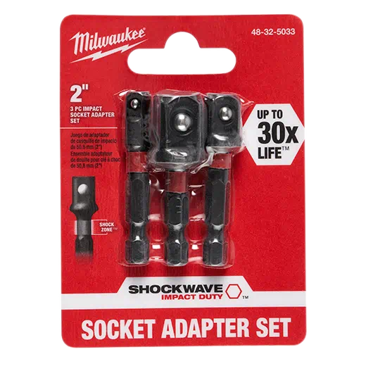 Milwaukee Shockwave 3pc Impact socket Adapter Set