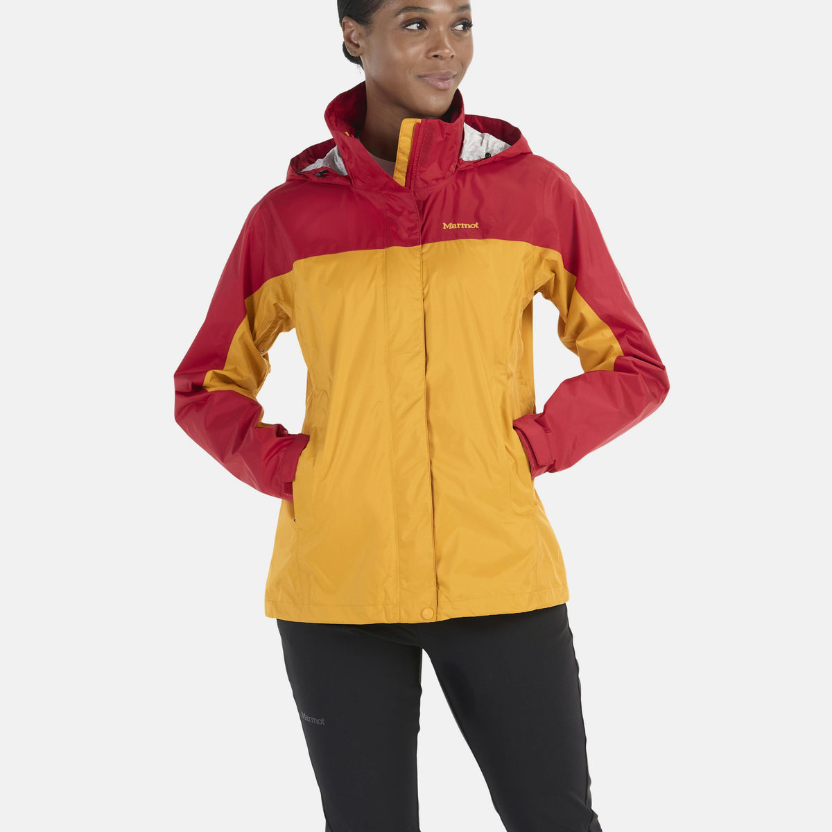 Marmot Women's Precip Eco Jacket Golden Sun/team Red