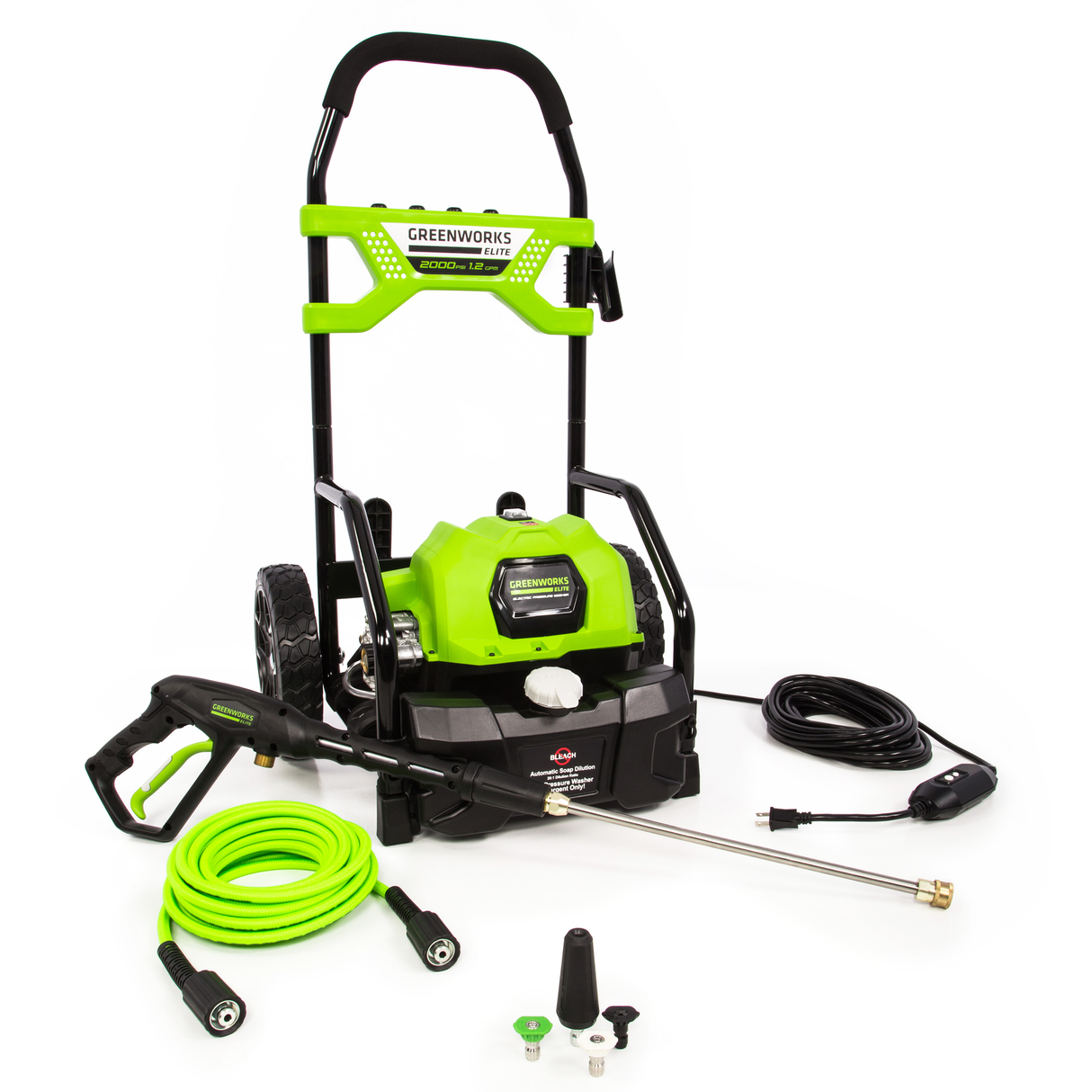 JAXOutdoorGearFarmandRanch 2000 PSI 1.2 GPM Electric Pressure Washer With Surface Cleaner and Foam Cannon