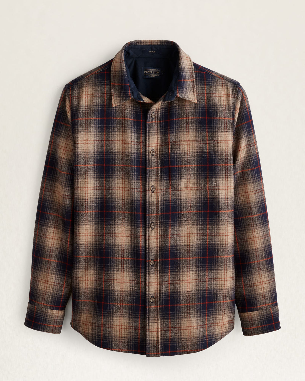 Pendleton Men's Plaid Lodge Shirt Brn nvy red pld