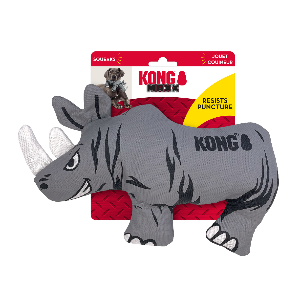 Kong Maxx Friends Rhino Dog Toy - Large Rhino