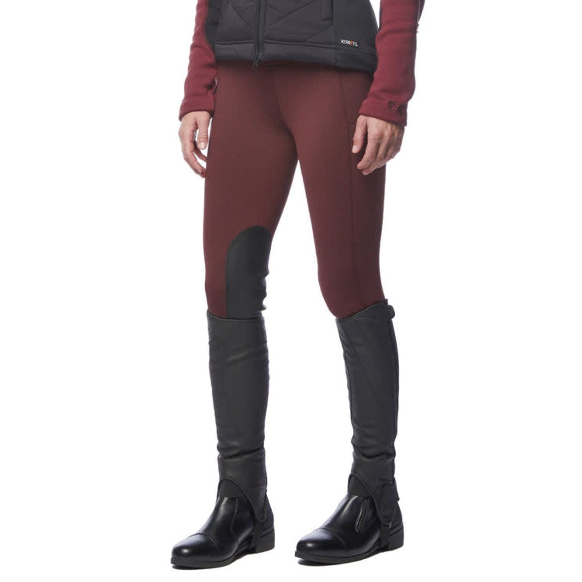 Kerrits Equestrian Apparel Fleece Lite II Knee Patch Tight Mahogany Herringbone