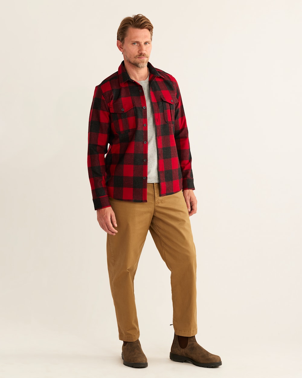 Pendleton Men's Buffalo Check Scout Shirt Red oxford bflo