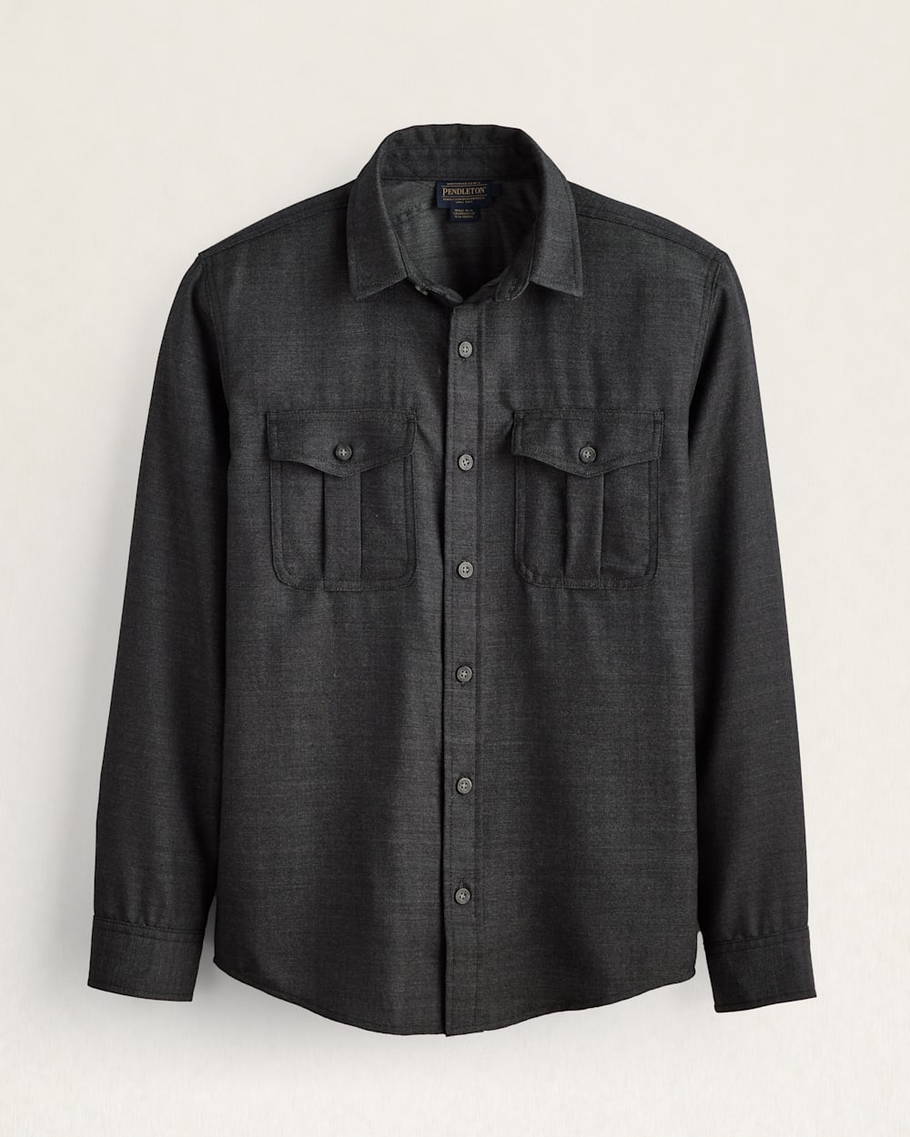 Pendleton Men's Harrison Merino Shirt Blk novelty worsted