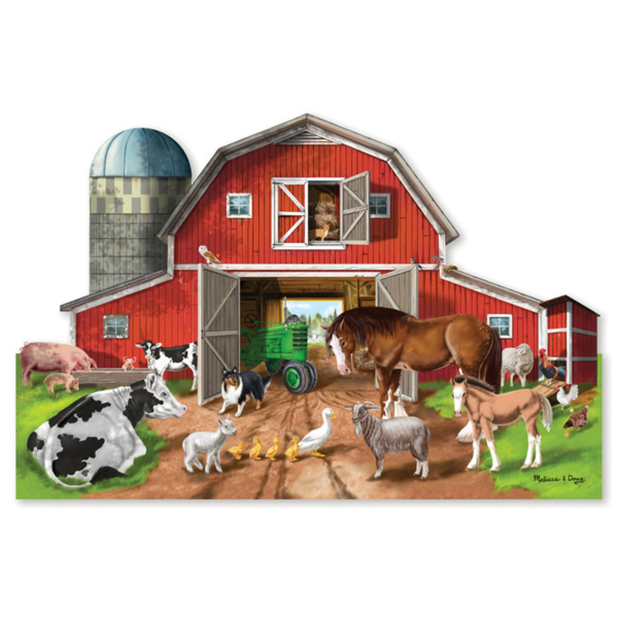 Melissa & Doug Busy Barn Shaped Floor Puzzle 32pc