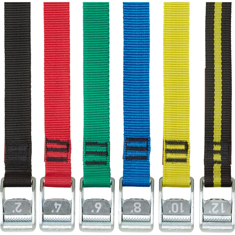 Nrs 6ft Green Color-Coded Tie-down Straps, 1in