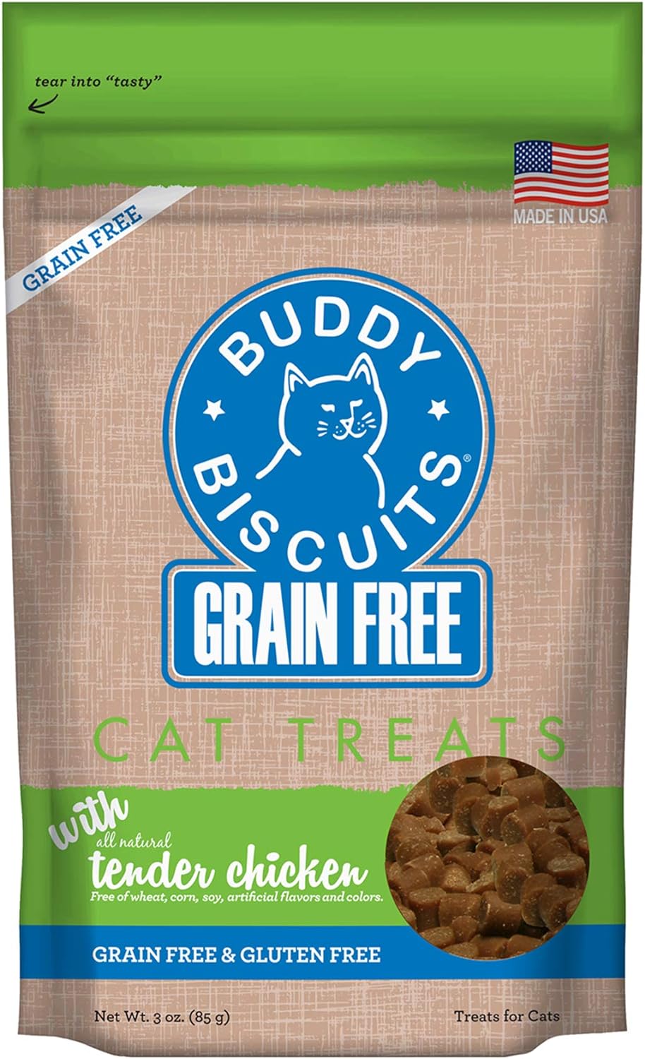 Grain Free Buddy Biscuits for Cats (Tender Chicken) - 3oz / Tender Chicken