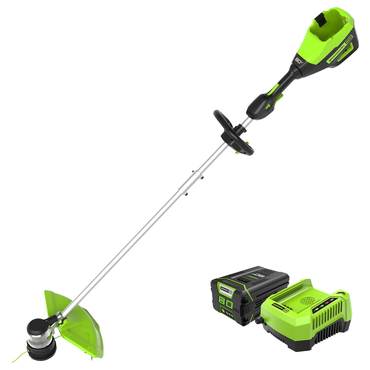 Greenworks Pro 80V 16-inch Cordless Battery String Trimmer with 2.0 Ah Battery & Charger