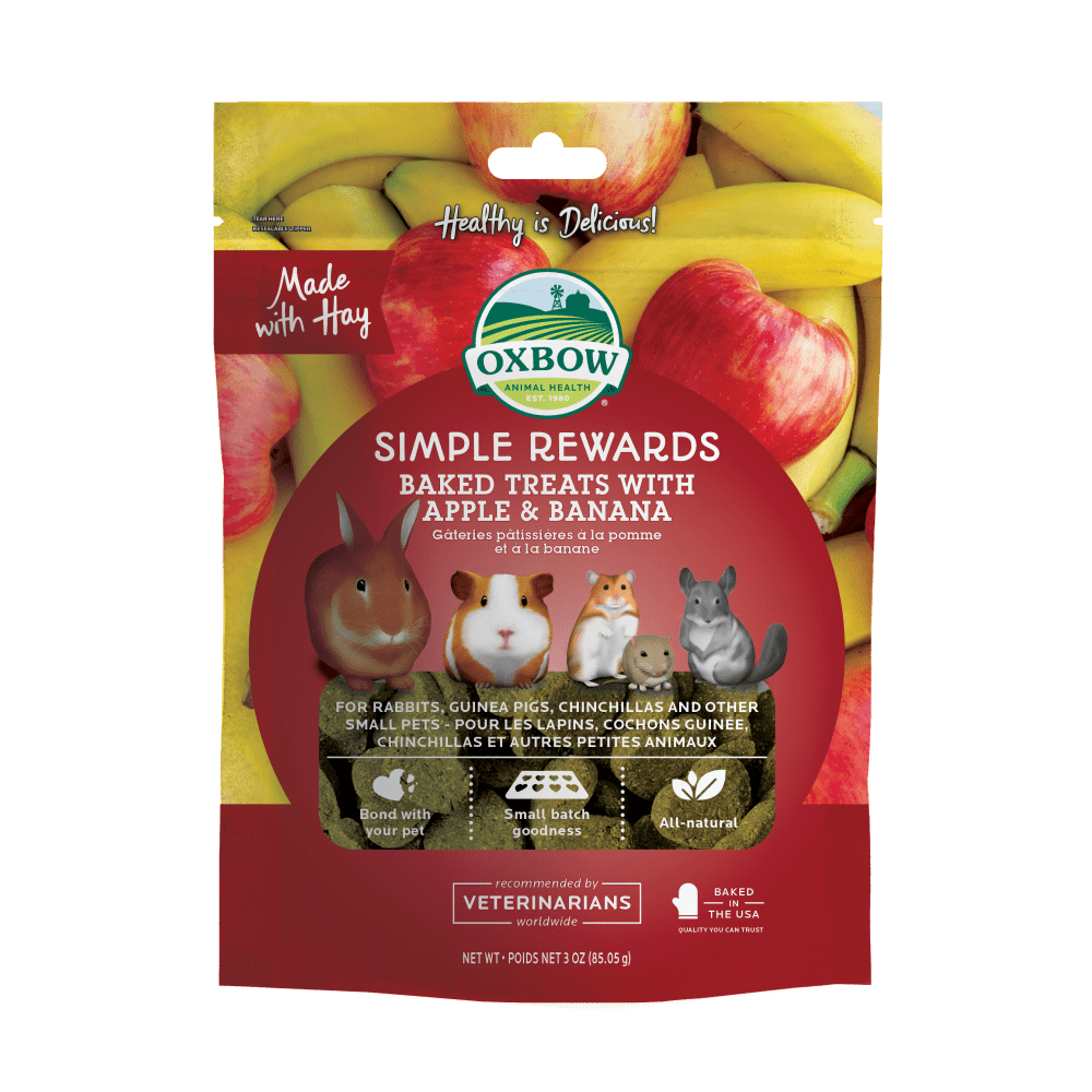Oxbow Animal Health Simple Rewards Baked Treats with Apple & Banana - 3oz. Apple & Banana