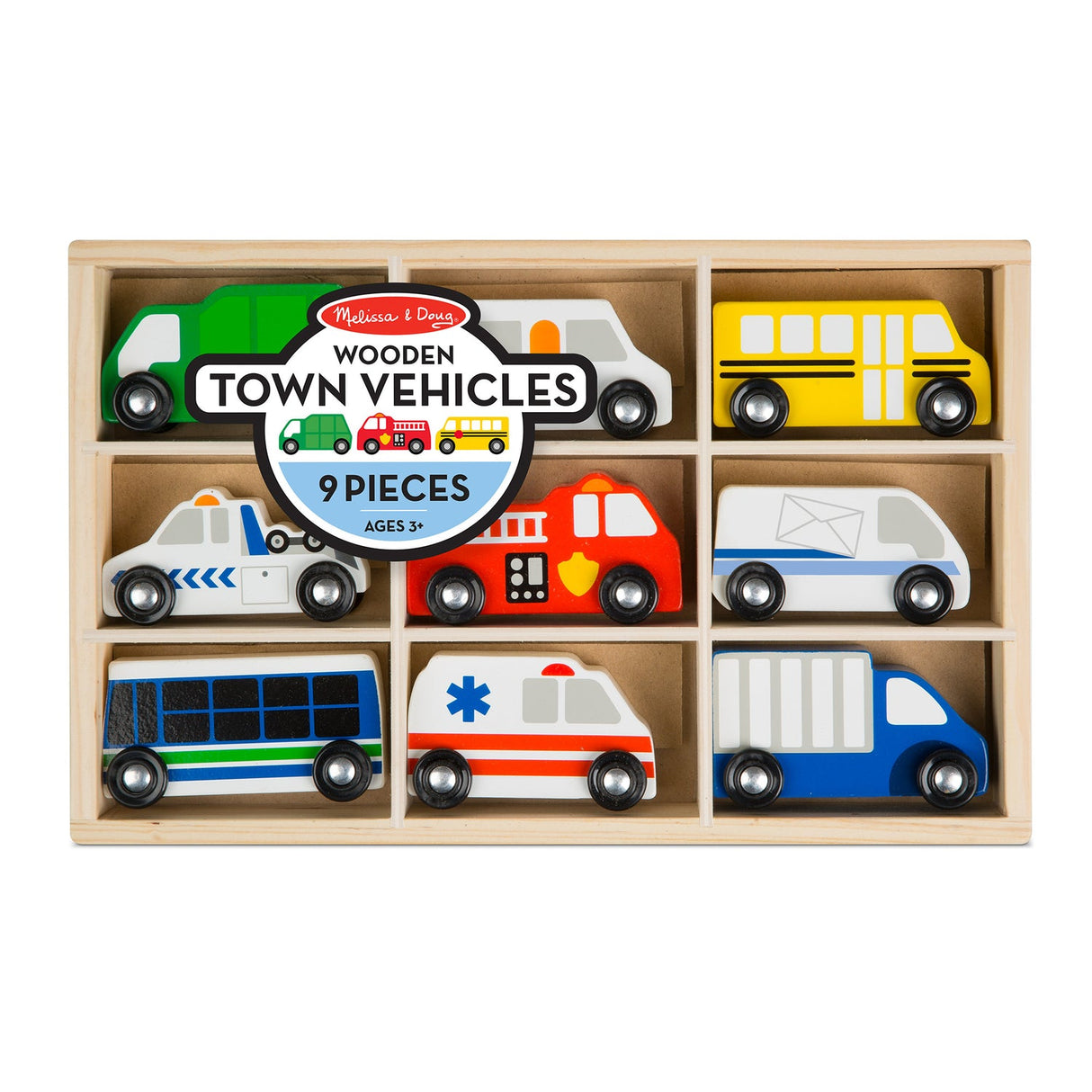 Melissa & Doug Wooden Town Vehicle Set