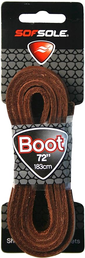 Sof Sole Flat Leather Raw Boot Lace Natural
