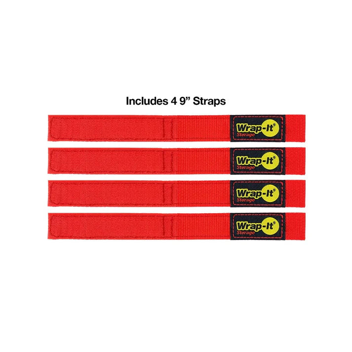 Wrap It 9-inch Quick-Straps 4 Pack - Red