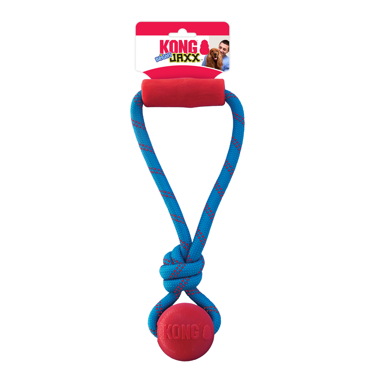 Kong Jaxx Brights Tug with Ball Dog Toy - Medium Assorted