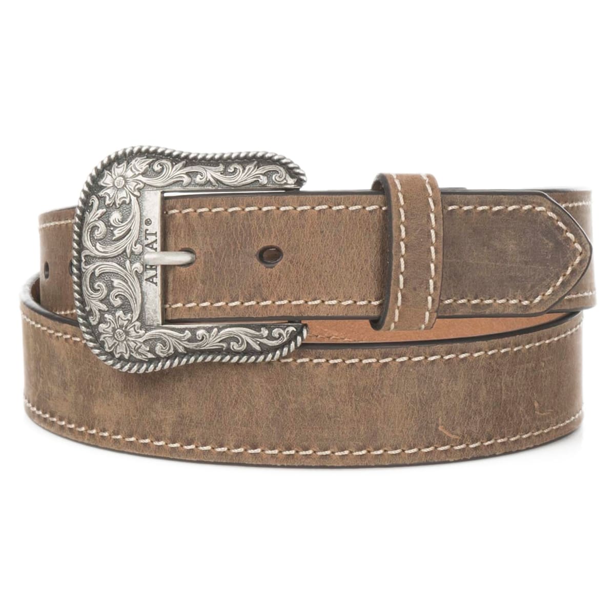 Ariat Womens Distressed Brown Leather Belt Brown / / 1-1/2 in.