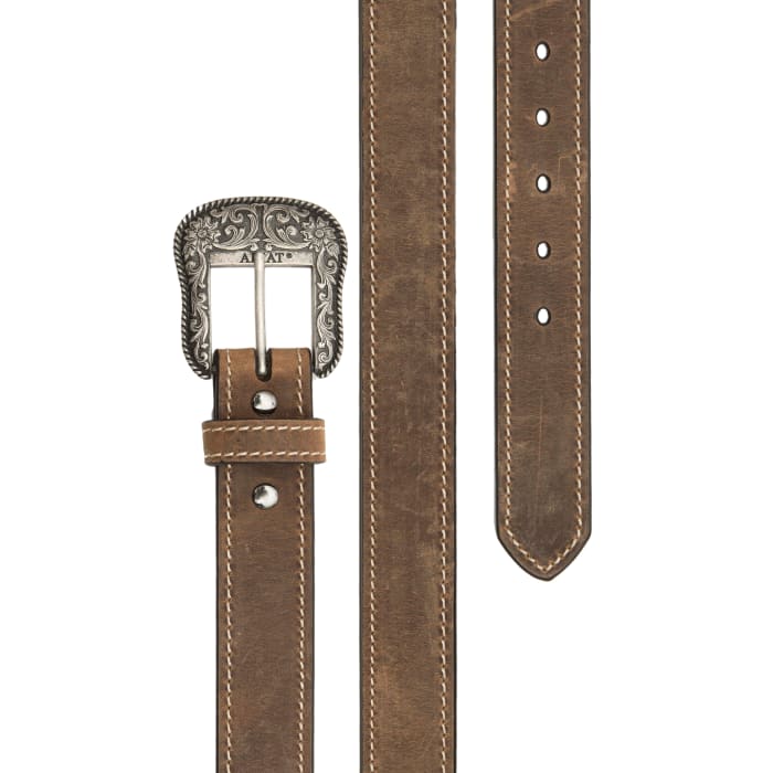 Ariat Womens Distressed Brown Leather Belt Brown / / 1-1/2 in.