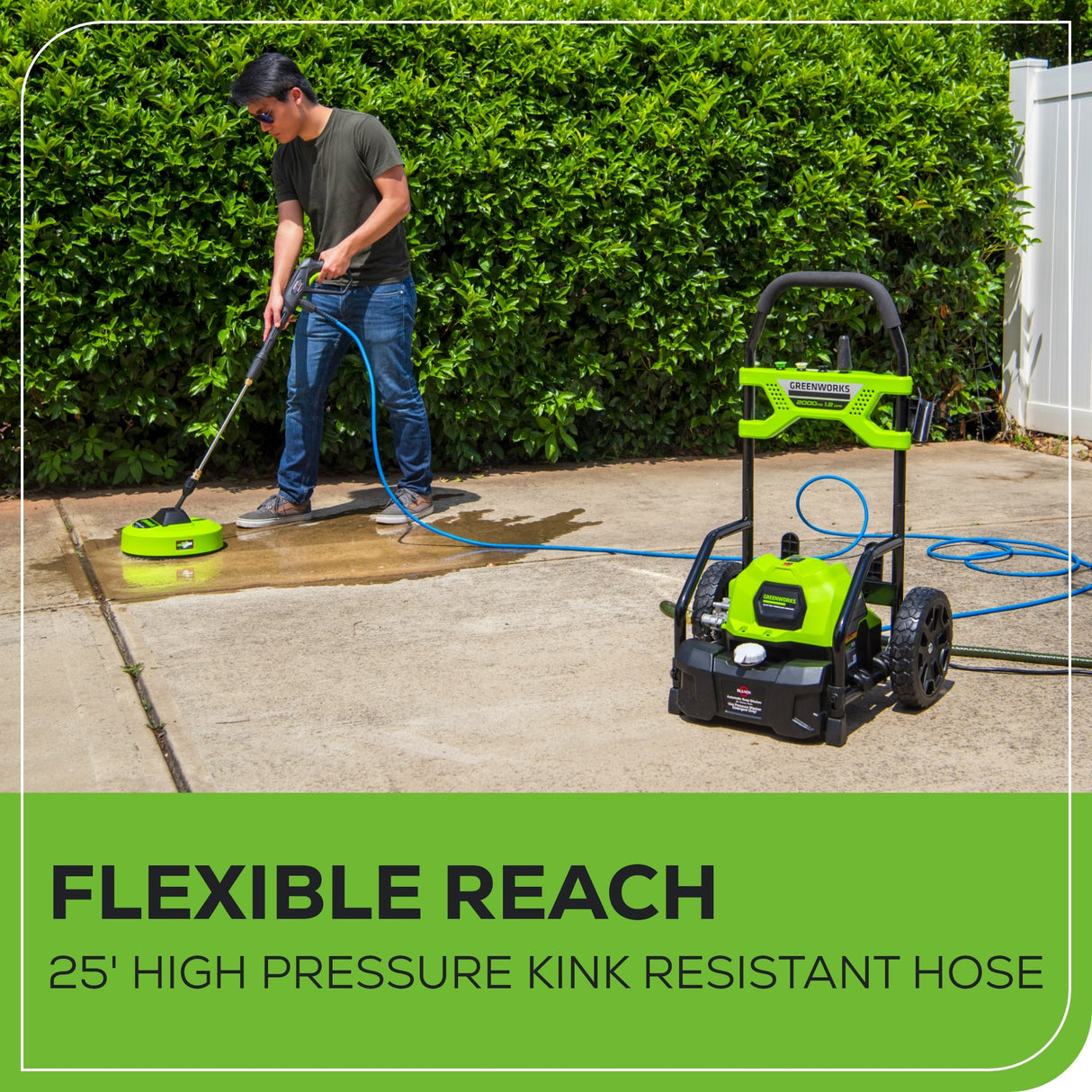 Greenworks 2000 PSI 1.2 GPM Cold Water Electric Pressure Washer with 12-inch Surface Cleaner and Premium Foam Cannon