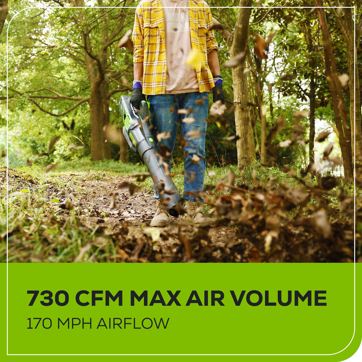 Greenworks 80V 730 CFM Cordless Battery Leaf Blower with 2.5Ah Battery & Rapid Charger
