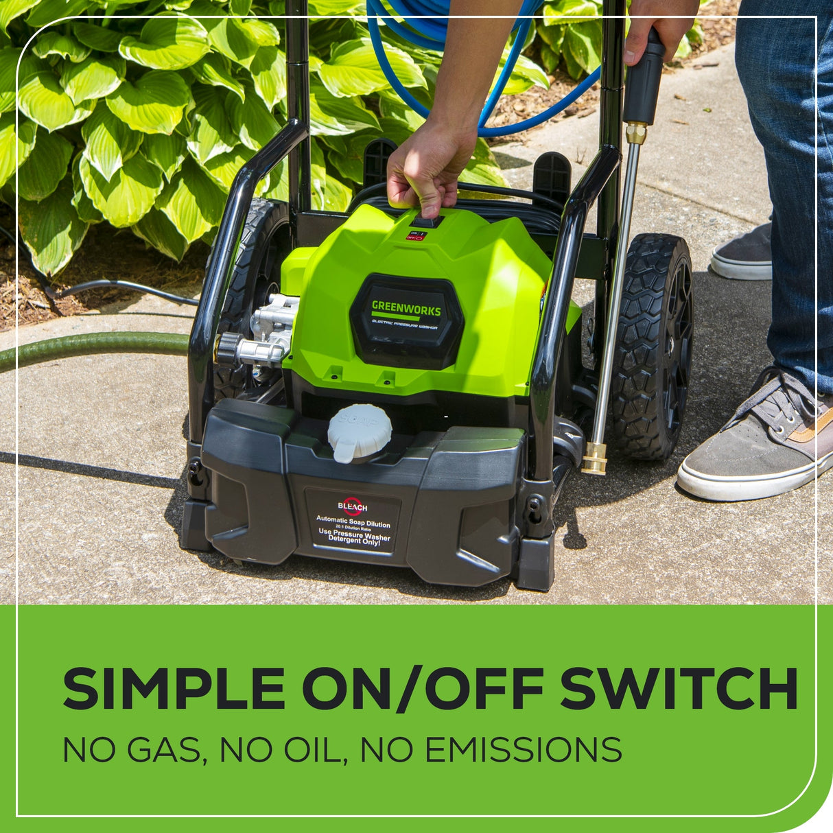 Greenworks 2000 PSI 1.2 GPM Cold Water Electric Pressure Washer with 12-inch Surface Cleaner and Premium Foam Cannon