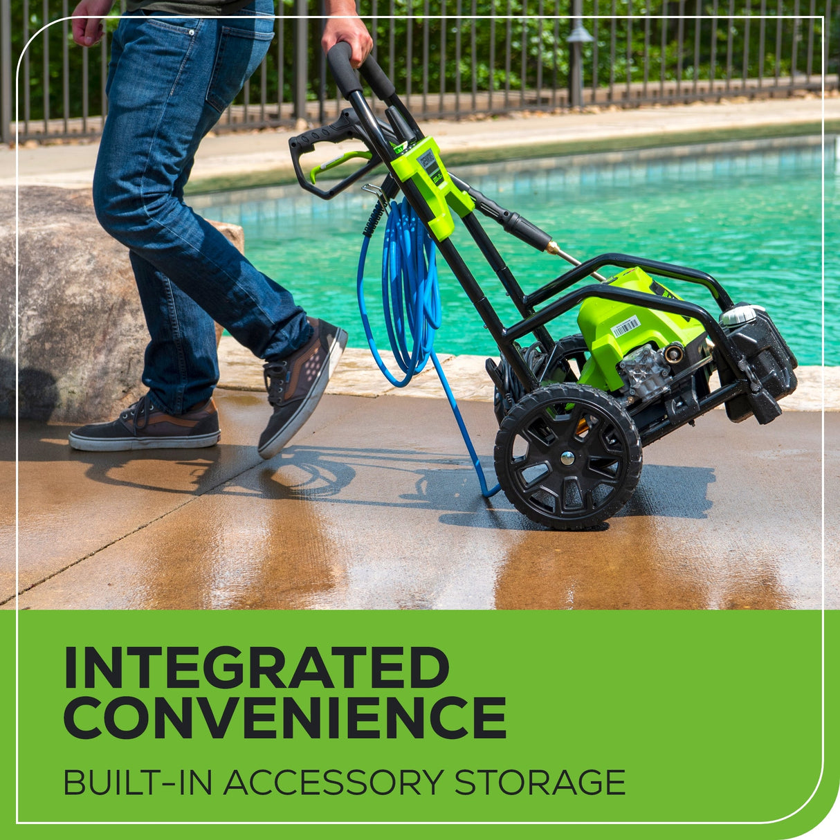 Greenworks 2000 PSI 1.2 GPM Cold Water Electric Pressure Washer with 12-inch Surface Cleaner and Premium Foam Cannon