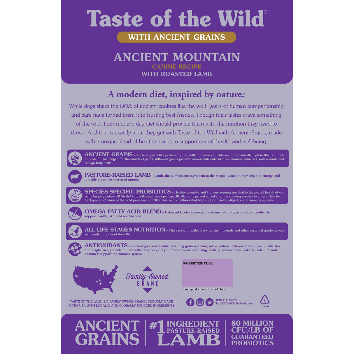 Taste of the Wild Ancient Mountain Canine Recipe with Roasted Lamb - 5 LB