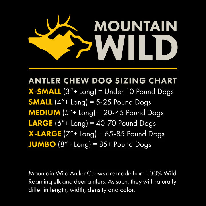 Mountain Wild Pet Whole Antler Chews - Medium / Large / X-Large