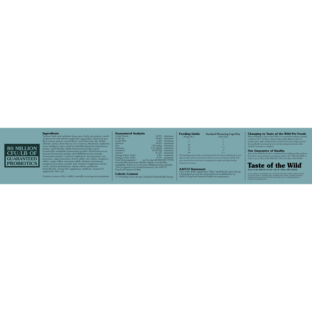 Taste of the Wild Appalachian Valley Small Breed Canine Recipe with Venison & Garbanzo Beans - 14 LB