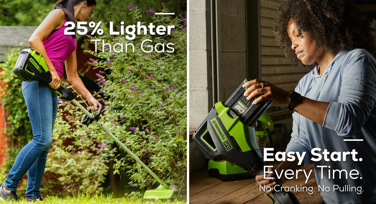 Greenworks Pro 80V 16-inch Cordless Battery String Trimmer with 2.0 Ah Battery & Charger