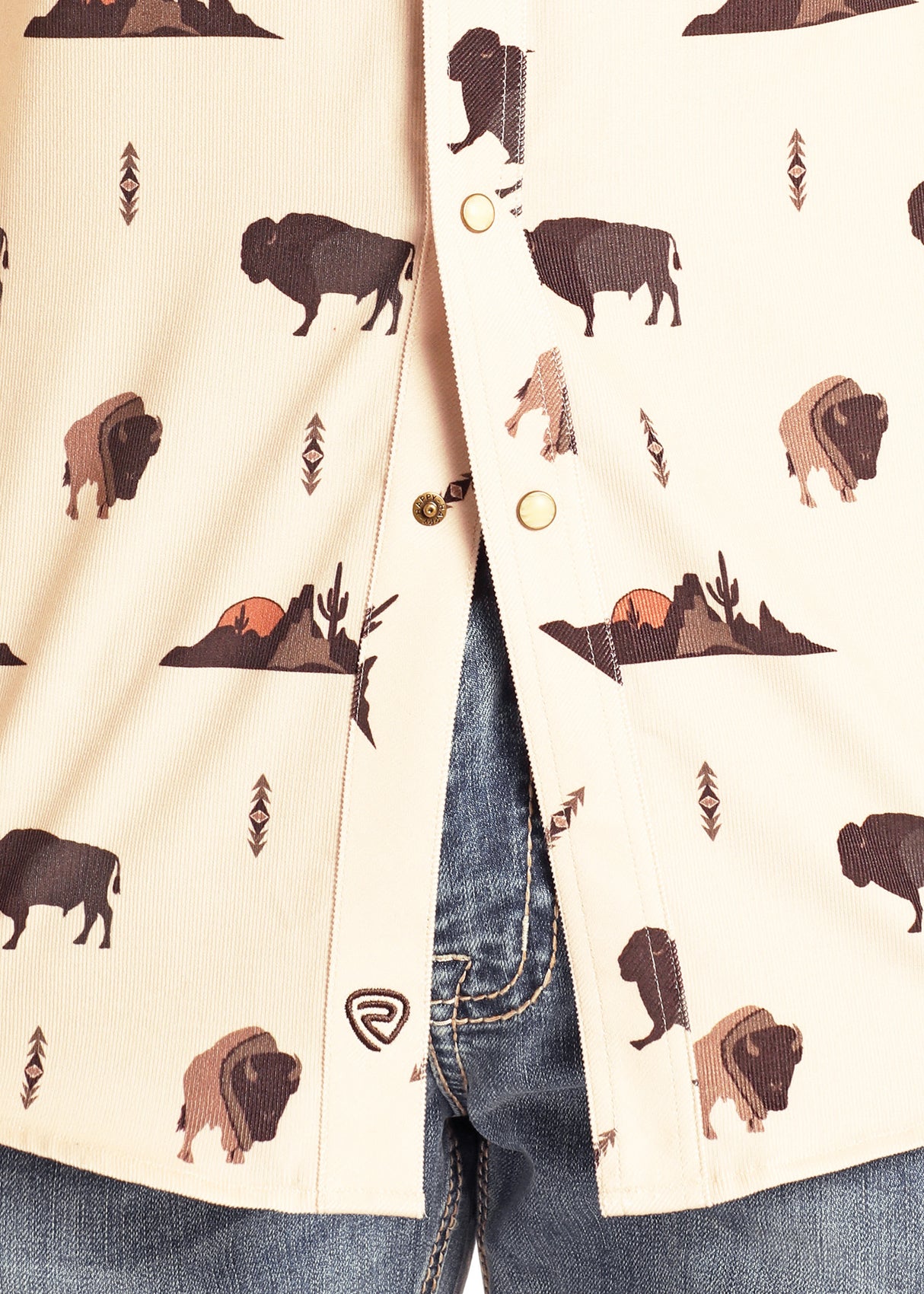 Rock & Roll Denim Slim Fit Buffalo Corduroy Long Sleeve Shirt