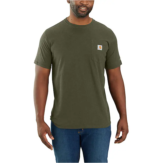 Carhartt Men's Force Relaxed Fit Short-Sleeve Pocket T-Shirt Basil Heather / / REG