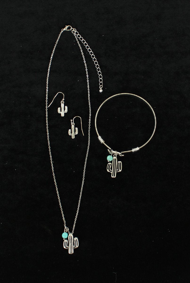 Blazin Roxx 3 Piece Cactus Jewelry Set