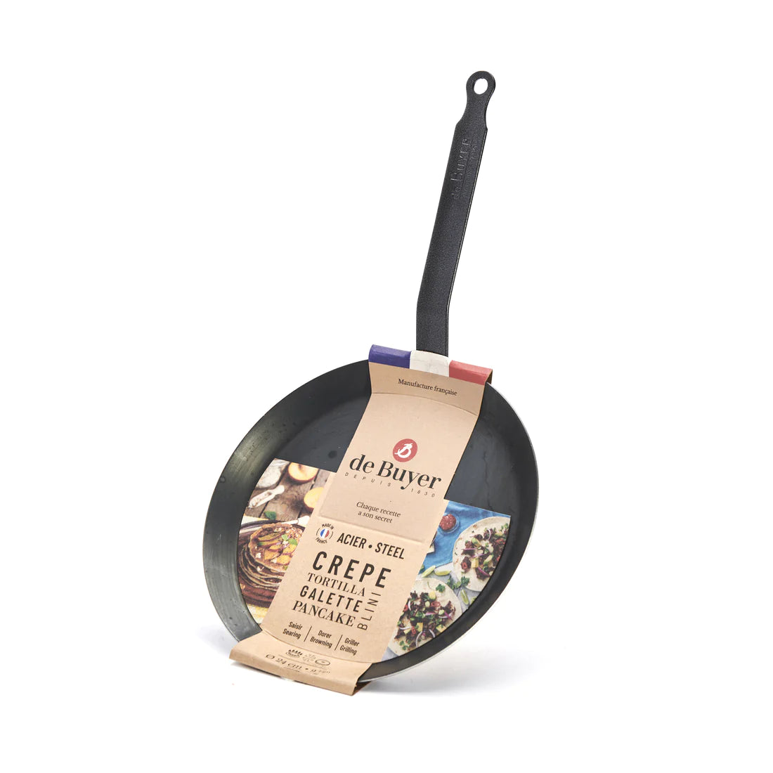 de Buyer Blue Carbon Steel 9.5-inch Crepe & Tortilla Pan